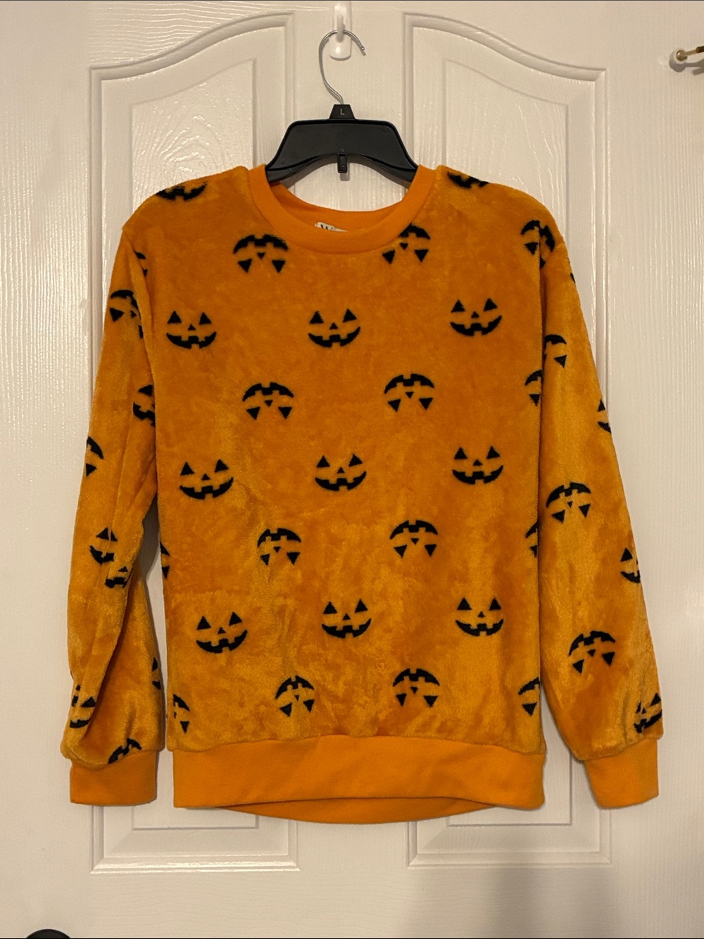 Orange Halloween Pumpkin Fleece Sweater Medium 7-9